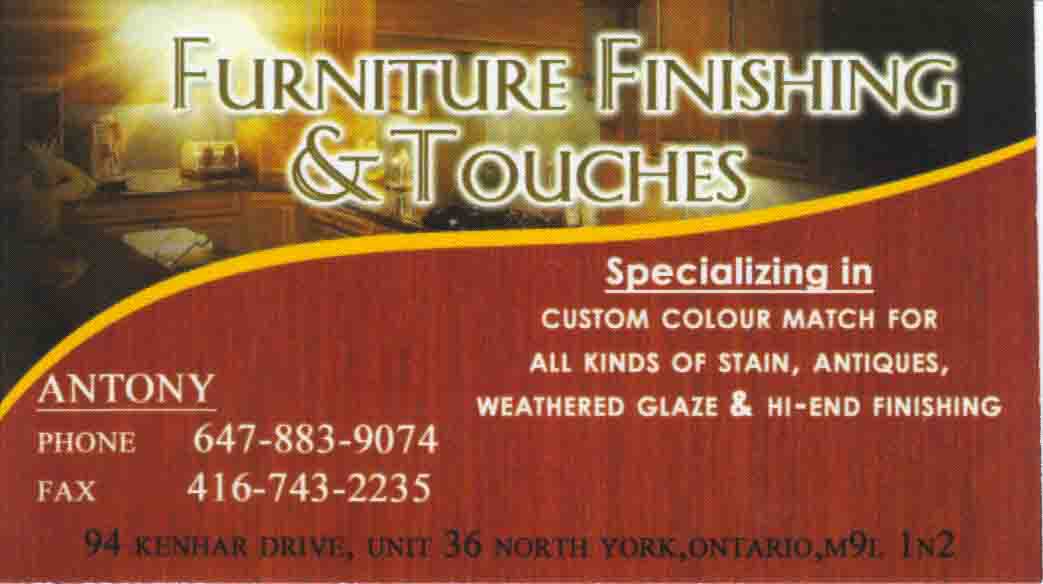 Furniture Finishing and Touches